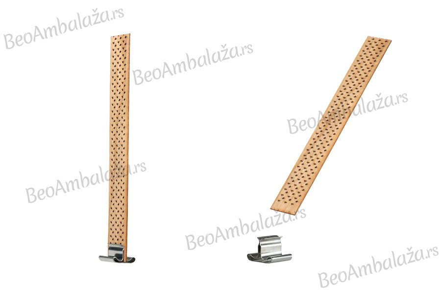 Drveni fitilj  16x127 mm sa metalnom osnovom za sveće - 5 kom