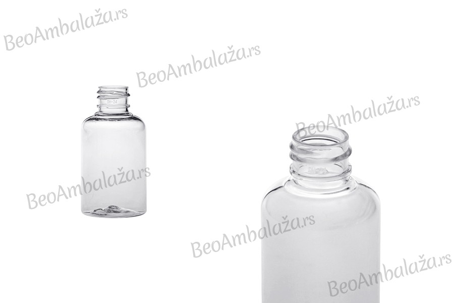 Plastična providna boca 50mL, PP20 - 12 kom