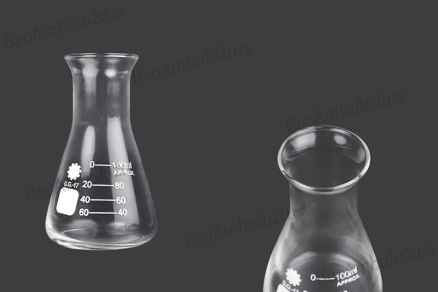 Erlenmajer staklena posuda (Erlenmeyer) 100ml