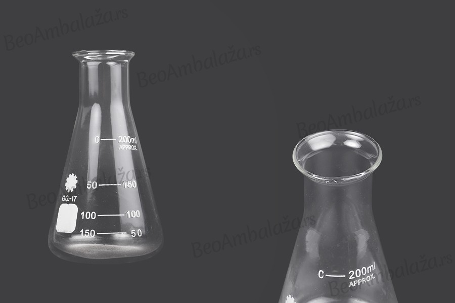 Staklena Erlenmeyer posuda 200ml