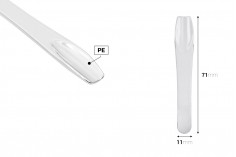 Plastična srebrna PE spatula 71x11mm za kreme - 24 kom