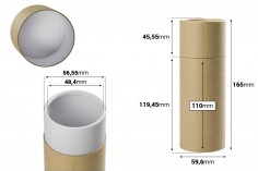 Cilindrična braon kartonska kutijica 59,6x165 mm za bočice (bela iznutra) - 12 kom