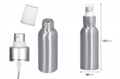 Aluminijumska boca 100mL sa sprejom i providnim zatvaračem - 10 kom