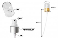 Aluminijumska srebrna ili zlatna mat pumpica PP24 za kreme sa providnim zatvaračem - 12 kom