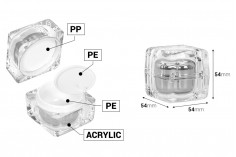 Luksuzna akrilna kutijica za kreme 30mL sa zaptivkom u zatvaraču i plastičnim međupoklopcem