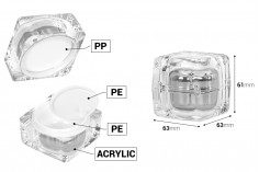 Luksuzna akrilna kutijica za kreme 50mL, sa zatvaračem sa zaptivkom i međupoklopcem