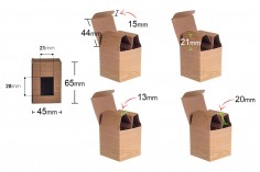 Kartonska kutija 45x45x65mm sa prozorom, u dezenu drveta, za teglice za kreme od 30mL i 40mL - 50 kom