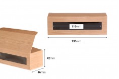 Kartonska kutija 135x46x42mm sa prozorom, u dezenu drveta, za 3 teglice za kreme od 30mL - 50 kom