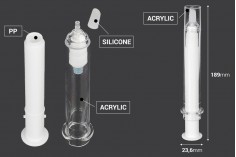 Airless tubica - akrilni špric 20mL za kozmetičku upotrebu, sa zatvaračem - 6 kom