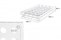 Stalak (postolje) od pleksiglasa 165x120x28mm - 24 otvora prečnika 15,5mm