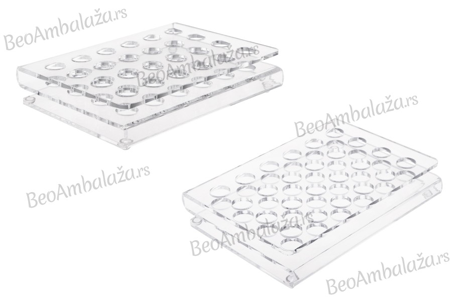 Stalak od pleksiglasa 165x120x28mm - 24 otvora prečnika 15mm