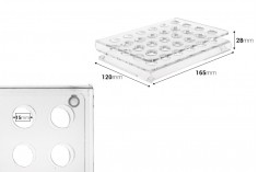 Stalak od pleksiglasa 165x120x28mm - 24 otvora prečnika 15mm