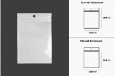 Plastična zip kesica 110x160mm sa belom zadnjom i providnom prednjom stranom i rupom za kačenje - 100 kom