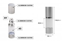 Airless akrilna bočica 30mL za kreme sa aluminijumskom osnovom i zatvaračem u 2 boje