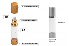 Airless akrilna bočica 50mL za kreme sa aluminijumskom osnovom i zatvaračem u 2 boje