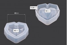 Silikonski kalup u obliku geometrijskog srca 57x56 mm