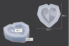 Silikonski kalup u obliku geometrijskog srca 57x56 mm
