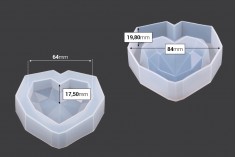 Silikonski kalup u obliku geometrijskog srca 88x87 mm