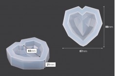 Silikonski kalup u obliku geometrijskog srca 88x87 mm