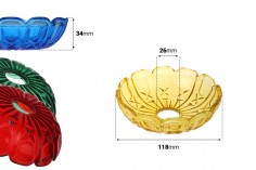 Dekorativna staklena ploča 118x34 mm sa rupom u sredini (26 mm) za sveće, više boja