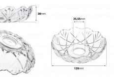 Dekorativna staklena ploča 120x30 mm sa rupom u sredini (26 mm) za sveće i lustere