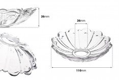 Dekorativna staklena ploča 110x26 mm sa rupom u sredini (26 mm) za sveće i lustere