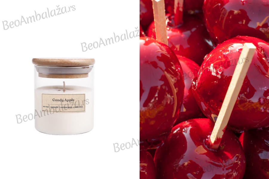 Candy Apple - Aromatična sveća od sojinog voska sa drvenim fitiljem (110gr)