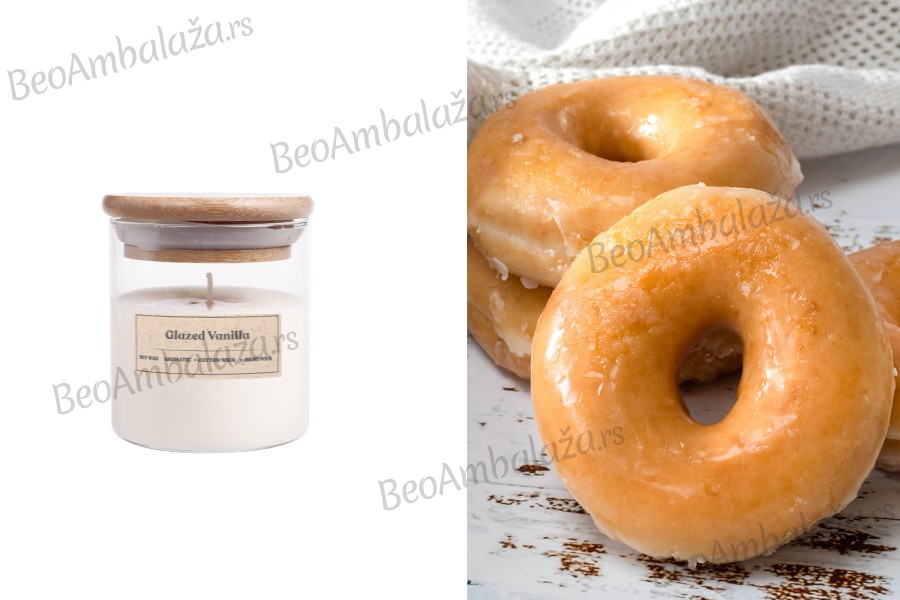 Glazed Vanilla - Aromatična sveća od sojinog voska sa drvenim fitiljem (110gr)