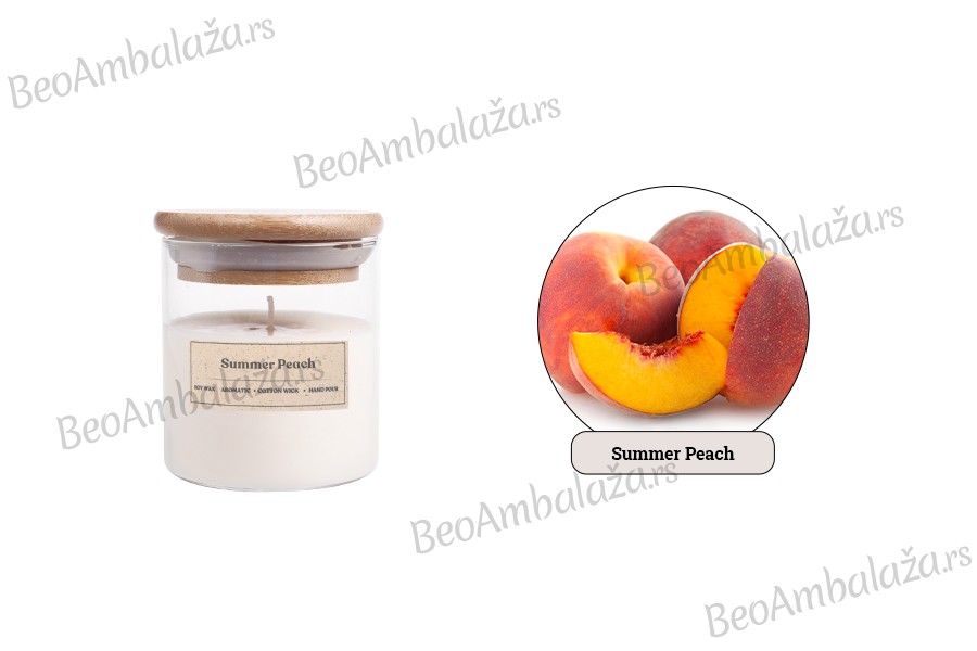 Breskva - Aromatična sveća od sojinog voska sa drvenim fitiljem (110gr)