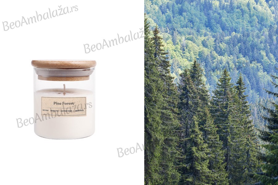 Pine Forest - Aromatična sveća od sojinog voska sa pamučnim fitiljem (110gr)