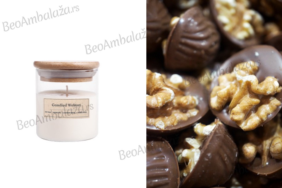 Candied Walnut - Aromatična sveća od sojinog voska sa pamučnim fitiljem (110gr)