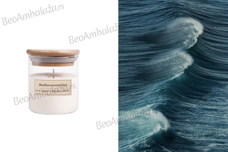 Mediterranean Sea - Aromatična sveća od sojinog voska sa pamučnim fitiljem (110gr)