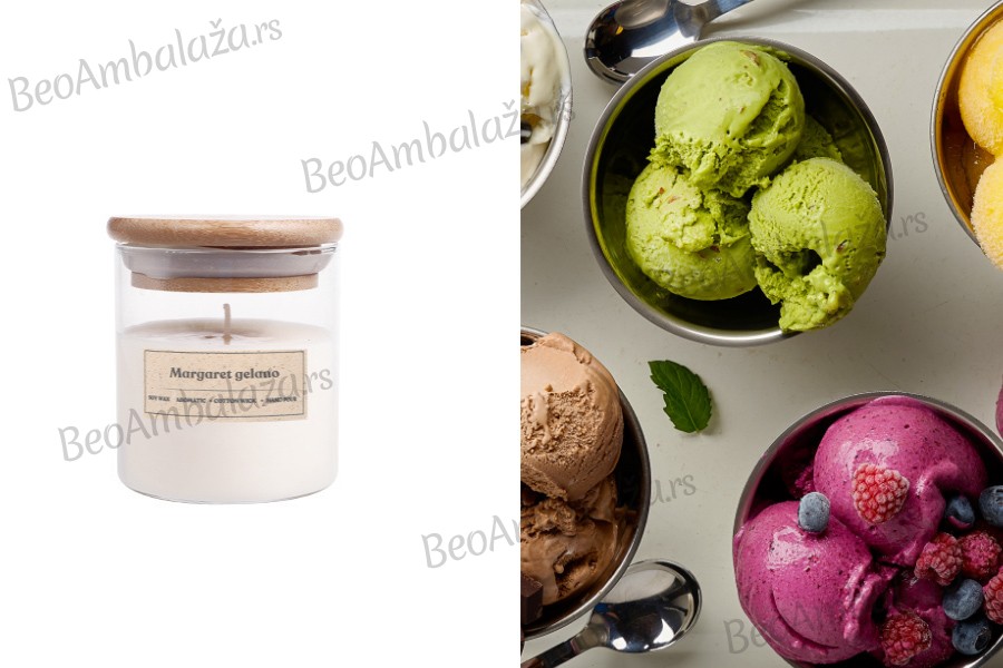 Margaret gelato - Aromatična sveća od sojinog voska sa pamučnim fitiljem (110gr)