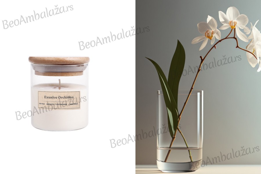 Elusive Orchidea - Aromatična sveća od sojinog voska sa pamučnim fitiljem (110gr)