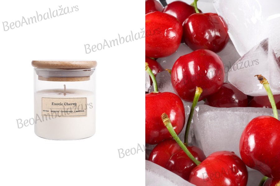 Exotic Cherry - Aromatična sveća od sojinog voska sa pamučnim fitiljem (110gr)